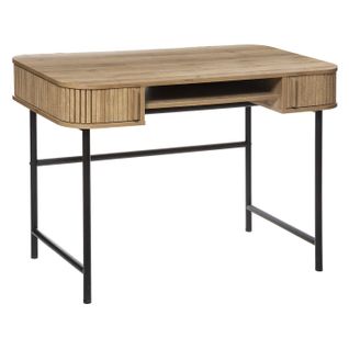 Bureau 2 Portes Coulissantes Colva - Marron Et Noir