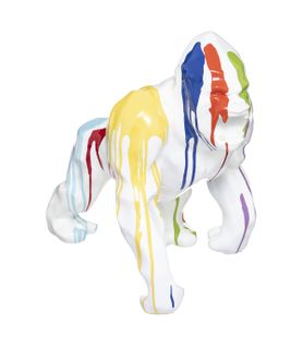 Objet Déco Gorille En Résine Blanche Et Peint Trash L 45 Cm