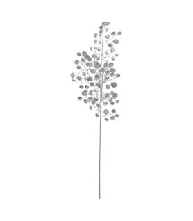 Branche Décorative Spéciale Fêtes Argent et Paillettes H 75  Cm