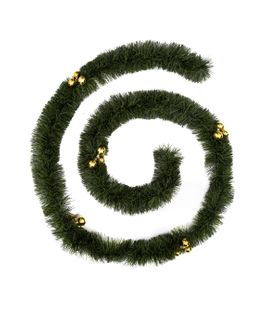 Guirlande De Noël Large 10 Cm Vert Avec Déco Or Longueur 2.7 Mètres