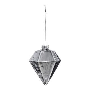 Sujet De Noël Déco "diamant" 9cm Argent