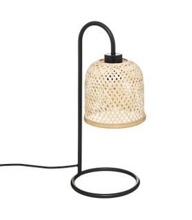 Lampe à Poser En Bambou Et Métal H 43.5 Cm
