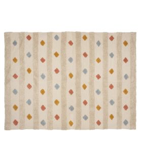 Tapis Enfant En Coton Motifs Arlequin Tuftés 70 X 120 Cm
