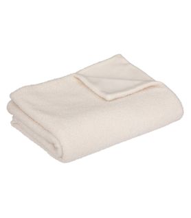 Plaid En Fourrure Bouclée Blanc Ivoire 120 X 160 Cm