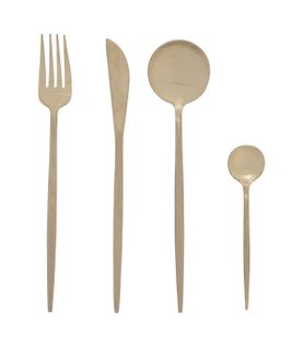 Ménagère 24 Pièces Couverts En Inox Modèle Ida Or Mat