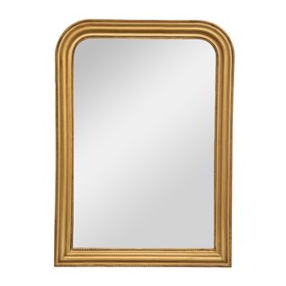 Grand Miroir Mural En Bois Doré Et Verre 74  X 104 Cm