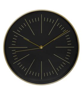Pendule Murale Moderne Bicolore Noir Et Or D 30 Cm