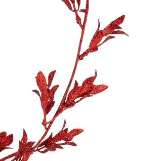 Guirlande De Noël Feuilles Rouge L 180 Cm