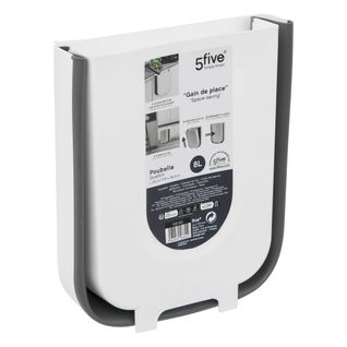 Poubelle Rétractable 8l Noir et Blanc