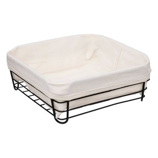 Corbeille En Acier 25 Cm - Beige Noir