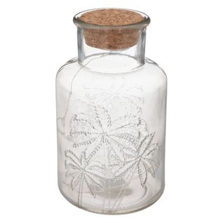 Lampe LED  "box" Palmier Transparent H17cm