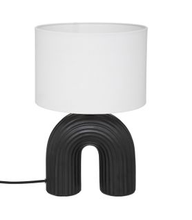 Lampe à Poser En Céramique Noire Et Abat-jour Blanc H 40.5 Cm