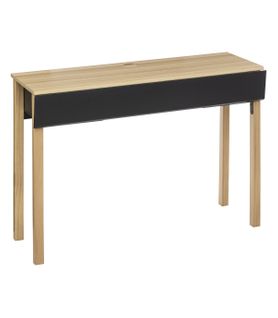 Meuble Console Extensible Et Bureau En Bois Beige Et Gris H 80 Cm