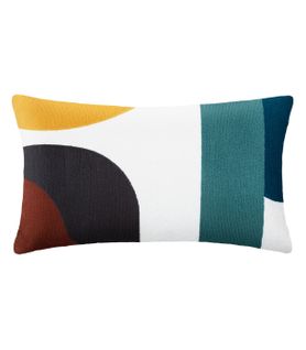 Coussin Décoratif Déhoussable En Coton Motifs Brodés Multicolore 30 X 50 Cm