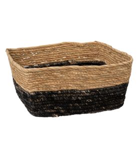 Boîte De Rangement Noir Tressé Bicolore  31 X 15 Cm