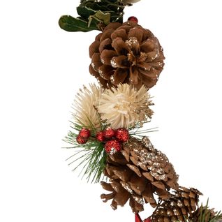 Guirlande De Noël Pommes De Pin, Plantes Séchées Et Boules L 100 Cm