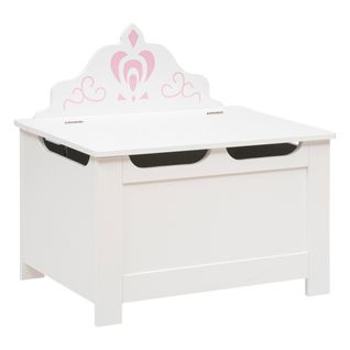 Coffre De Rangement En Bois Coffre à Jouets Blanc Et Rose