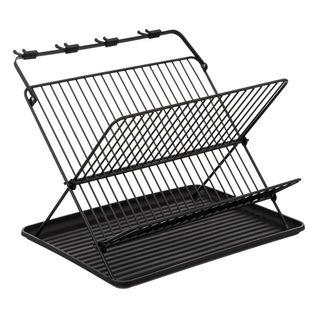 Égouttoir Pliant 2 Niveaux Avec Plateau Noir