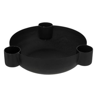 Bougeoir En Métal Noir D 14 X H 4 Cm