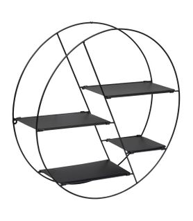 Étagère Murale 4 Niveaux En Métal Noir D 50 X P 13 Cm