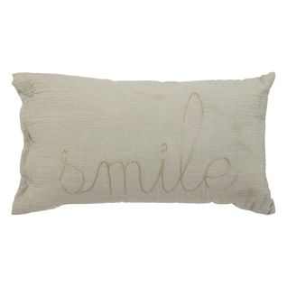 Coussin Rectangulaire "lili" En Gaze De Coton 50x30cm Blanc