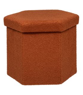 Pouf Pliant Et Coffre De Rangement En Tissu à Bouclettes Ambre