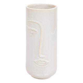 Vase forme visage H. 25 cm SOLEYA Blanc