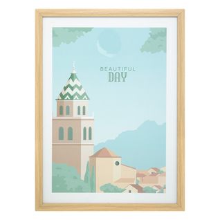 Affiche Encadrée et Sous-verre Beautiful Day 30 X 40 Cm