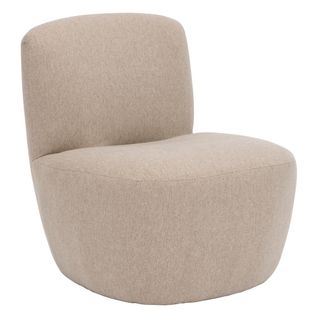 Fauteuil Chauffeuse Tissu Chiné Beige