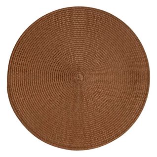 Set De Table Rond "tressé" 38cm Camel Foncé