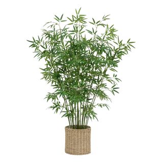 Plante Artificielle Bambou Dans Un Pot En Fibres Naturelles D 90 X H 150 Cm