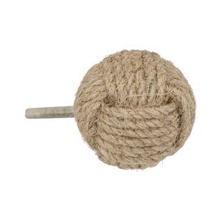 Boutons De Meuble X2 "dayana" En Jute et Métal D4cm