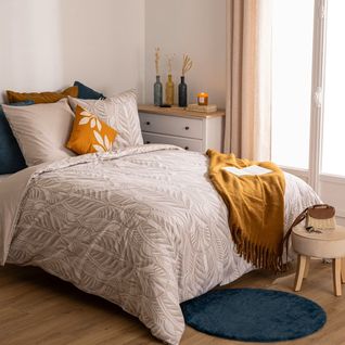 Parure De Lit 2 Personnes 240 X 220 Cm Housse De Couette Avec 2 Taies En Coton Imprimé Nahl