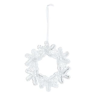 Sujet De Noël Couronne De Fleur "perle" 10cm Transparent
