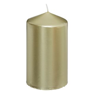 Bougie Ronde Satin Or 335g H 12 Cm