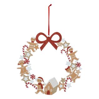 Couronne De Noël En Bois Pain D'épice D 33 Cm