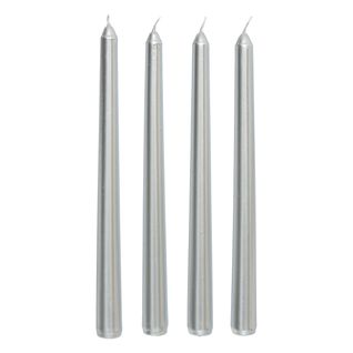 Lot De 4 Bougies Satin Argent 192g