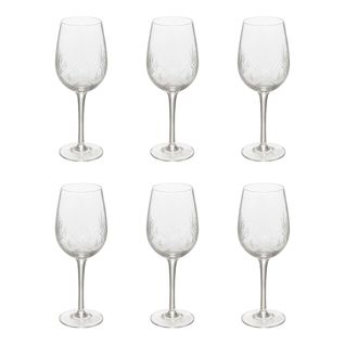 Lot De 6 Verres à Vin Design "victoria" 38cl Transparent