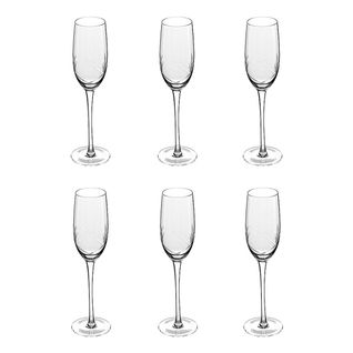 Lot De 6 Flûtes à Champagne Design "victoria" 21cl Transparent