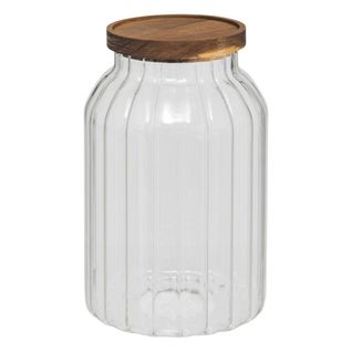 Bocal "harmony" 3l En Verre Et Acacia
