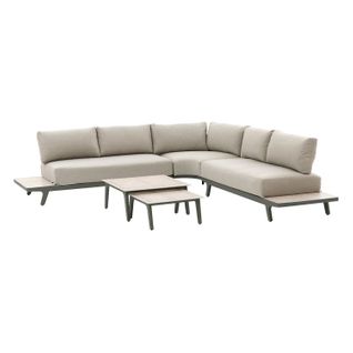 Salon De Jardin D'angle En Aluminium 7 Places Pulpy - Vert Laurier