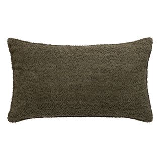 Coussin Décoratif Bouclette  Vert Kaki 30 X 50 Cm