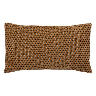 Coussin Décoratif Jacquard Chenille Marron Caramel 30 X 50 Cm