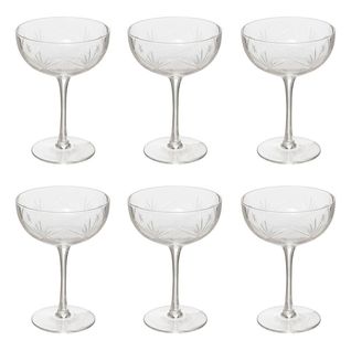Lot De 6 Coupes à Champagne Design "victoria" 28cl Transparent