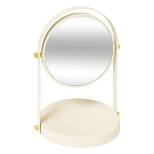 Miroir Rond "duo" Pivotant Ivoire