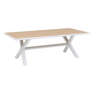 Table Extérieure Fixe Axiome 8p. Eucalyptus Blanc