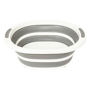 Bassine "retractable" 8l Avec Bouchon De Vidange Gris Et Blanc