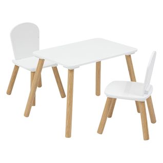 Ensemble Table Et 2 Chaises Enfant "alex" Blanc 3 Pièces