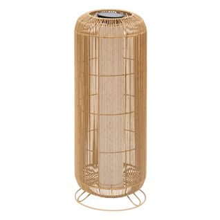 Grande Lampe D'extérieur Solaire Base Acier Beige D 28 X H 78 Cm