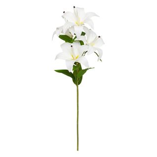Tige Artificielle 4 Lys "jago" 80cm Blanc